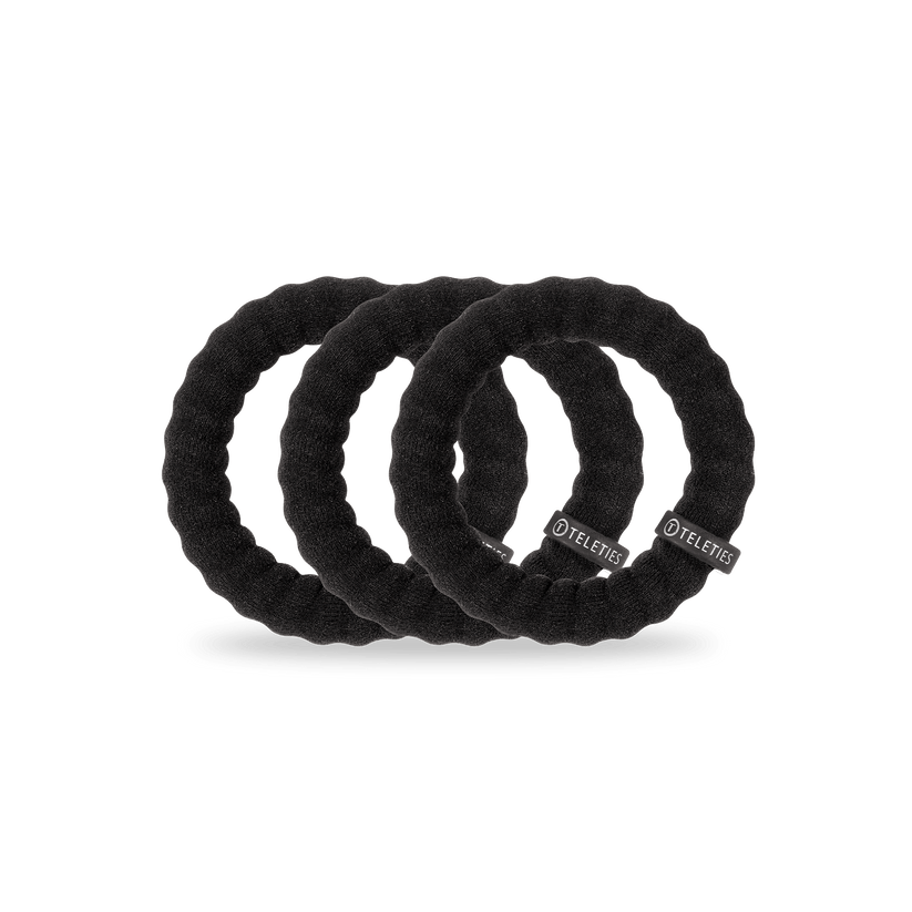 TELETIES - Jet Black Large Nylon Hair Ties in Black - Large - Image 2