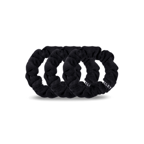 Jet Black Large Towel Scrunchies