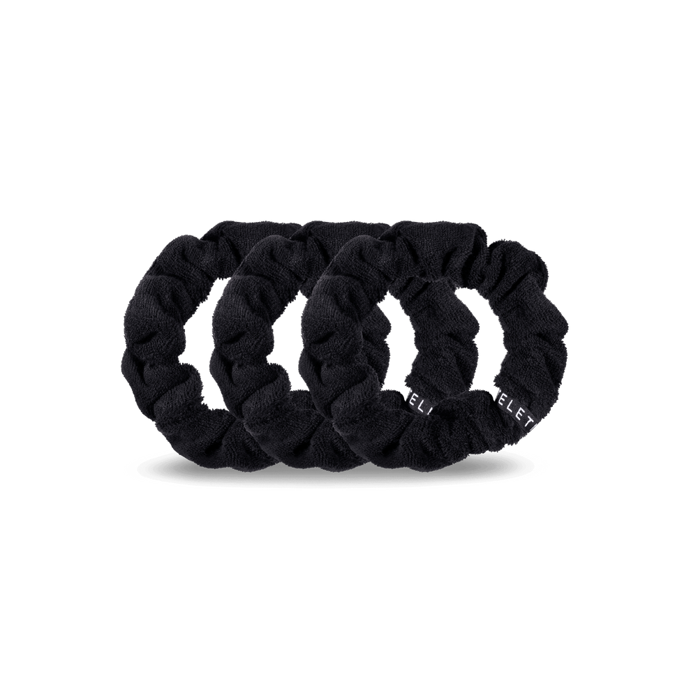 Jet Black Large Towel Scrunchies - Scrunchies - TELETIES
