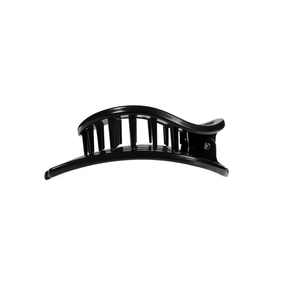 Jet Black Medium Flat Circle Hair Clip - Hair Clips - TELETIES

