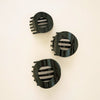 Jet Black Medium Flat Circle Hair Clip - Hair Clips - TELETIES
