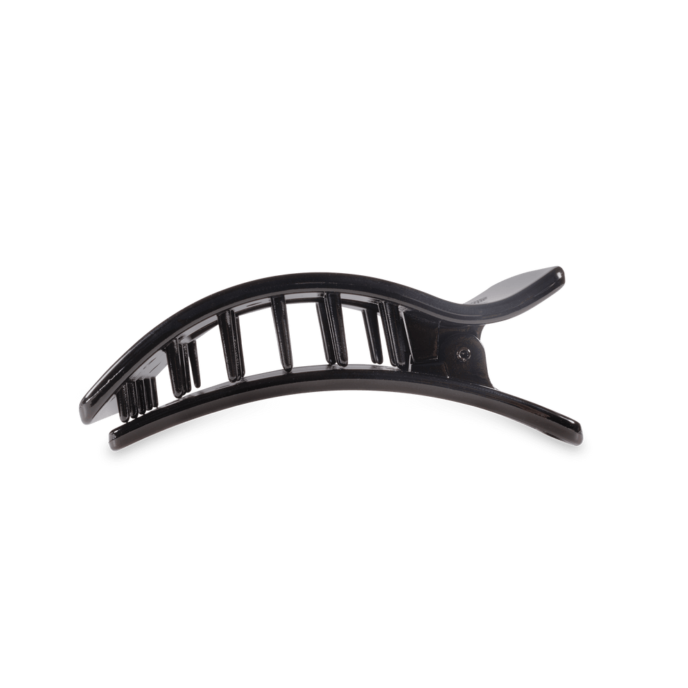 Jet Black Medium Flat Rectangle Hair Clip - Hair Clips - TELETIES
