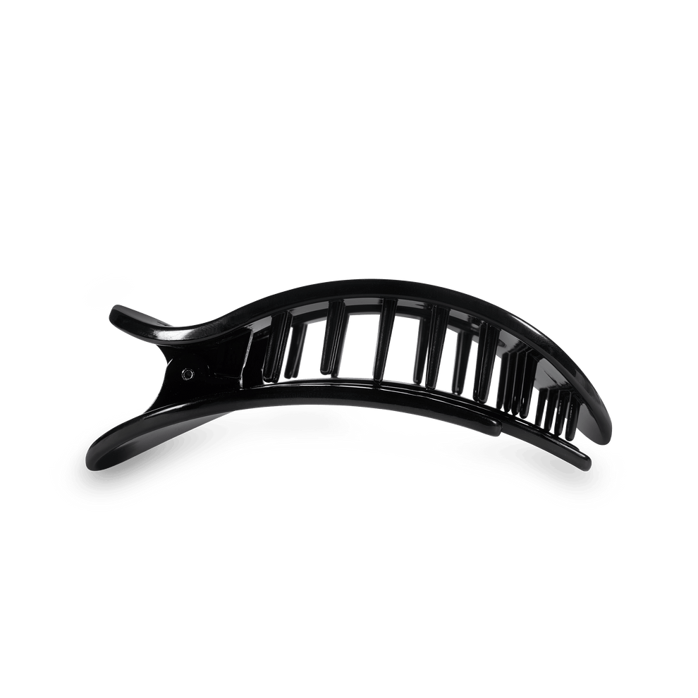 Jet Black Medium Flat Round Hair Clip - Hair Clips - TELETIES
