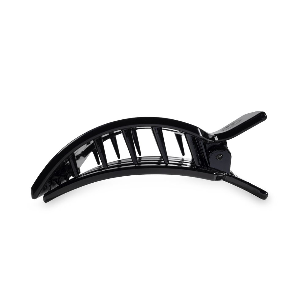 Jet Black Medium Flat Square Clip - Medium Hair Clip - TELETIES
