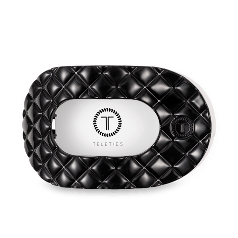 Jet Black Quilted Large Flat Round Hair Clip