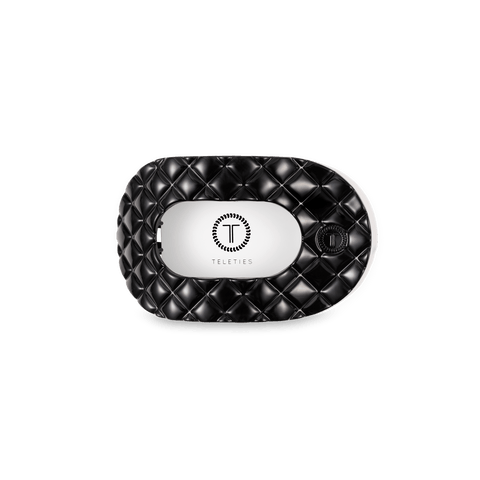 Jet Black Quilted Small Flat Round Hair Clip