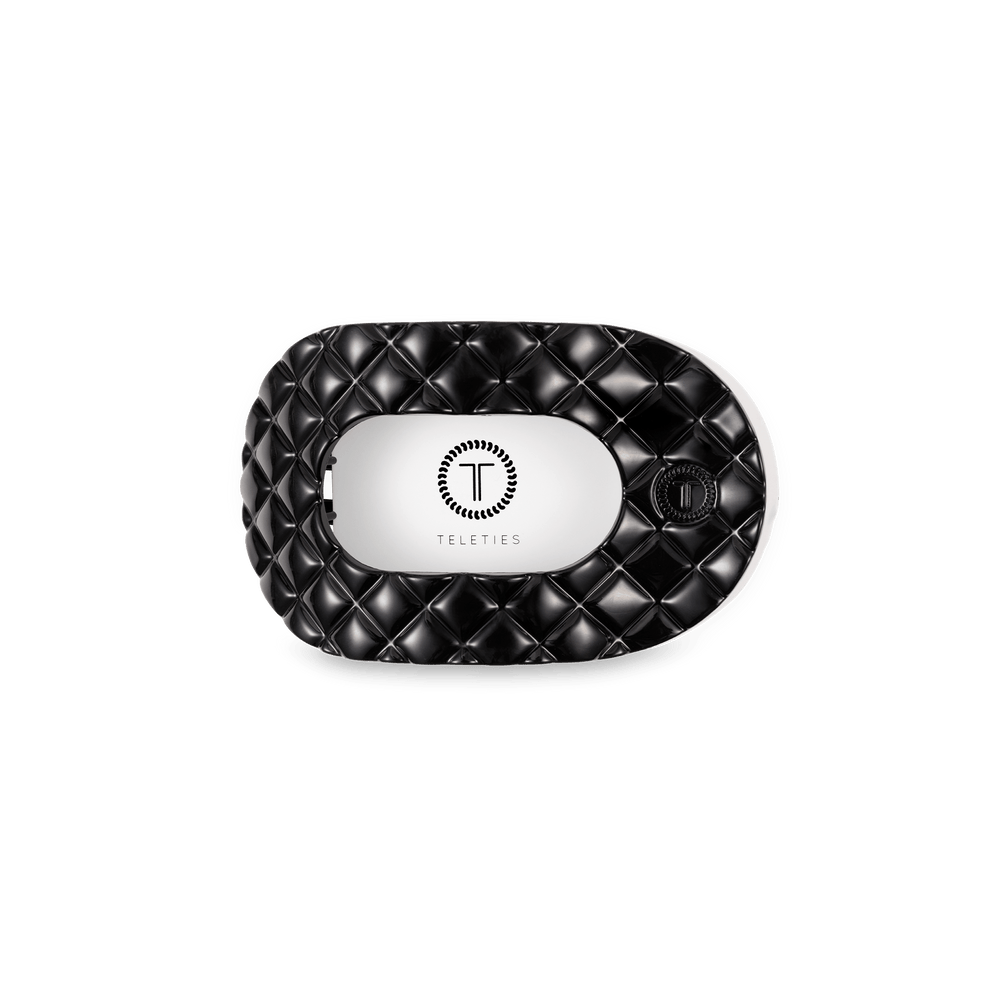 Jet Black Quilted Small Flat Round Hair Clip - Hair Clips - TELETIES
