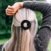 Jet Black Small Flat Open Circle Hair Clip - Hair Clips - TELETIES
