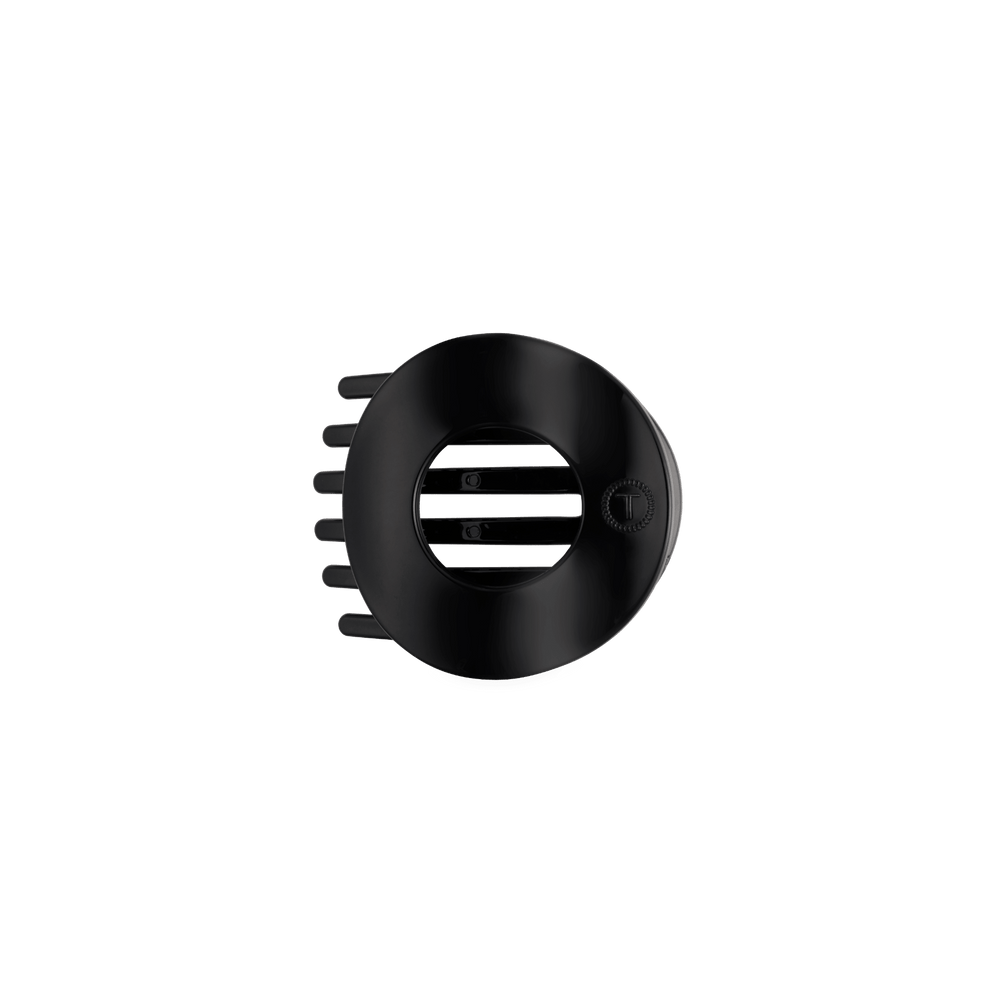 Jet Black Small Flat Open Circle Hair Clip - Hair Clips - TELETIES
