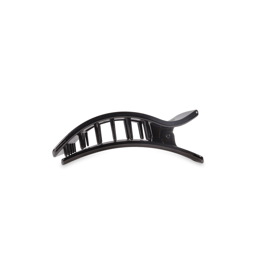 Jet Black Small Flat Rectangle Hair Clip - Hair Clips - TELETIES
