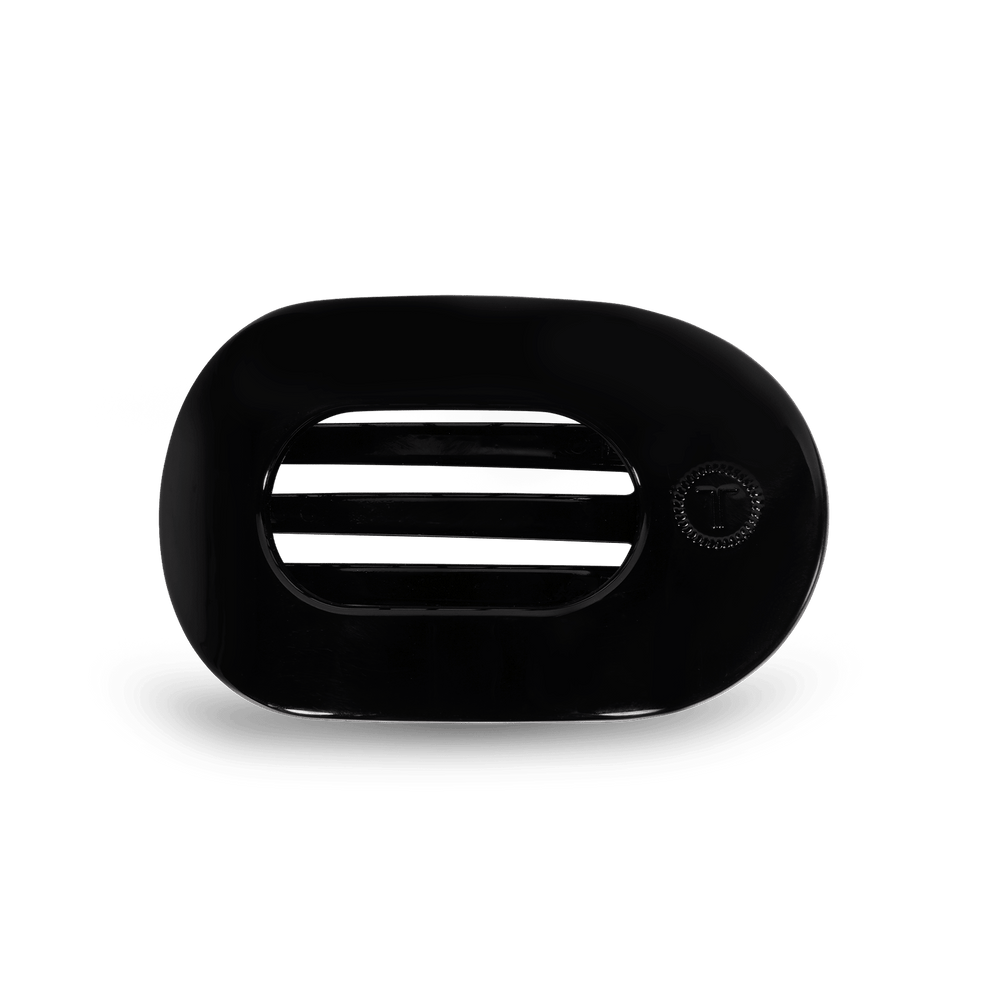 Jet Black Small Flat Round Hair Clip - Hair Clips - TELETIES

