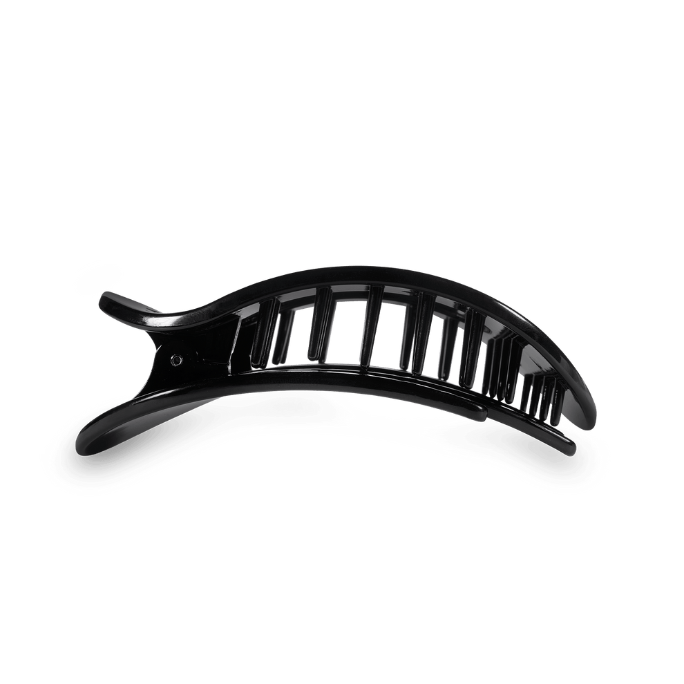 Jet Black Small Flat Round Hair Clip - Hair Clips - TELETIES
