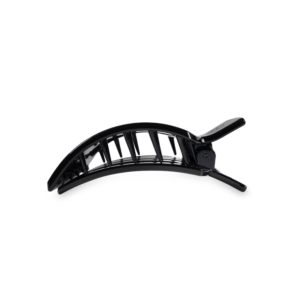 Jet Black Small Flat Square Clip - Small Hair Clip - TELETIES
