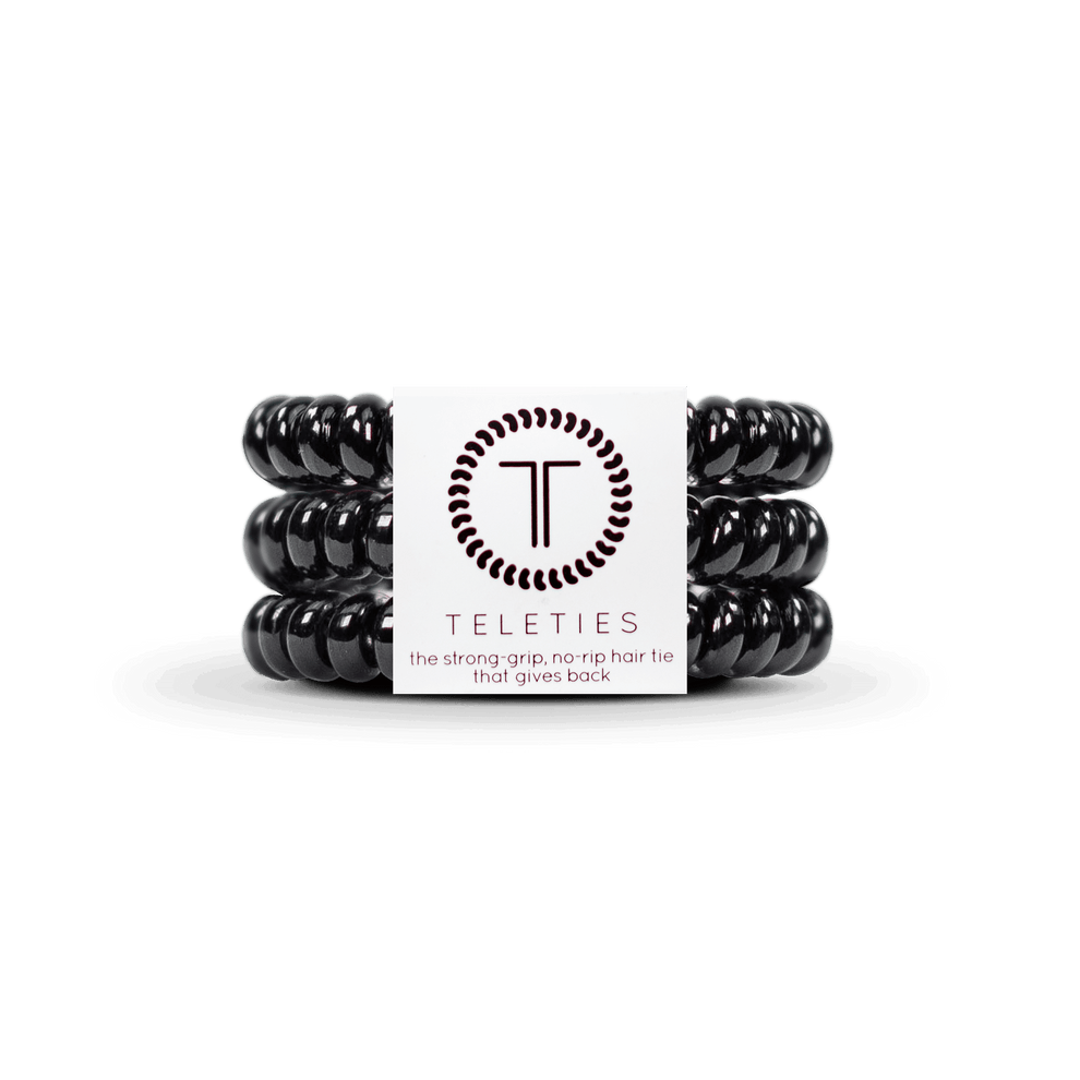 Jet Black Small Hair Ties - Hair Ties - TELETIES
