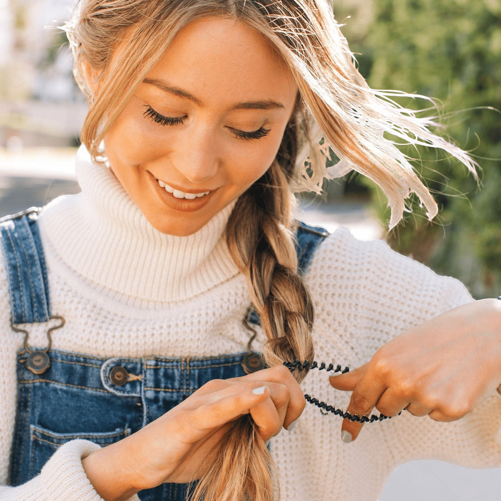 Jet Black Small Hair Ties - Hair Ties - TELETIES
