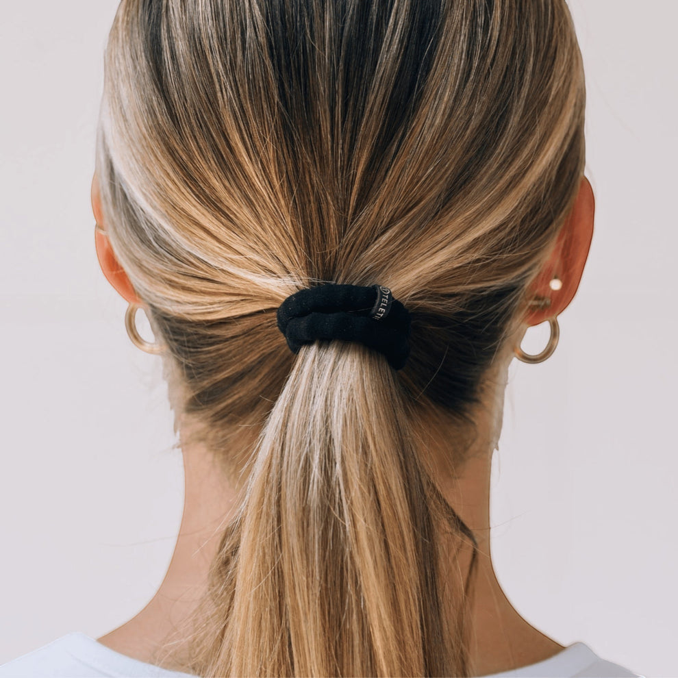 Jet Black Small Nylon Hair Ties - Hair Ties - TELETIES
