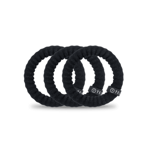 Jet Black Small Nylon Hair Ties