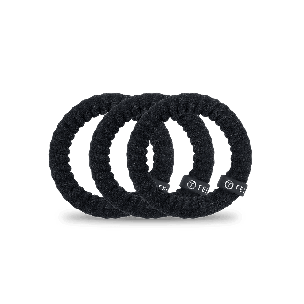 Jet Black Small Nylon Hair Ties - Hair Ties - TELETIES
