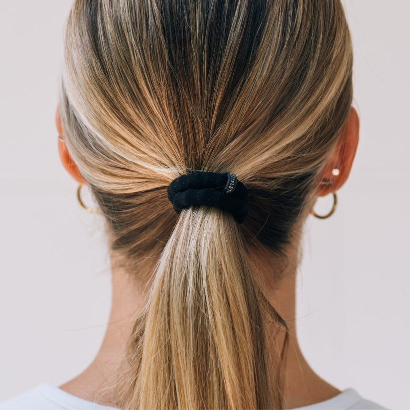 TELETIES - Jet Black Small Nylon Hair Ties in Black - Small - Image 3