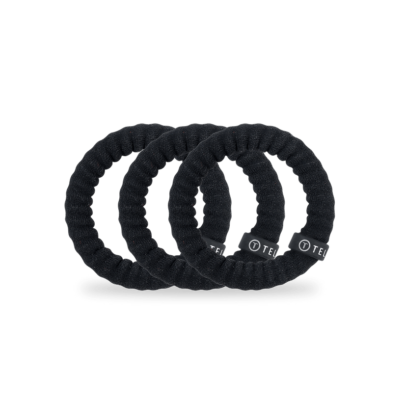 TELETIES - Jet Black Small Nylon Hair Ties in Black - Small - Image 2