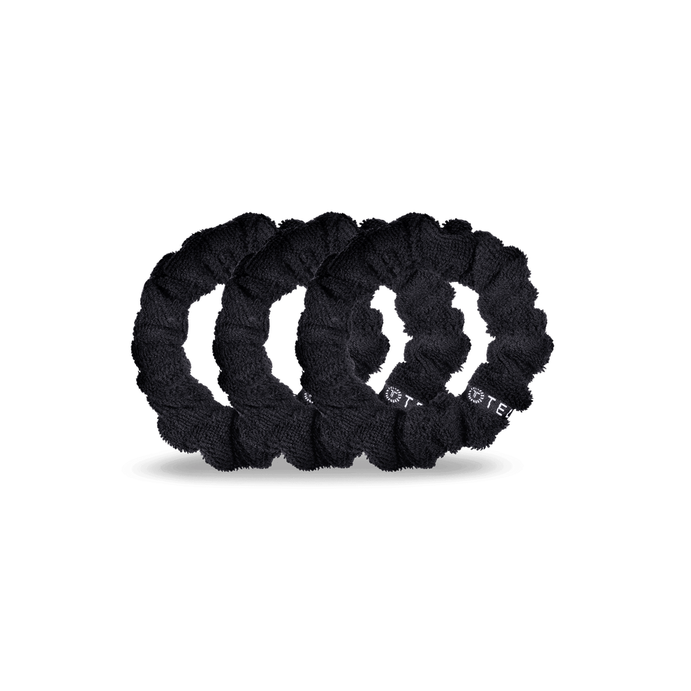 Jet Black Small Towel Scrunchies - Scrunchies - TELETIES
