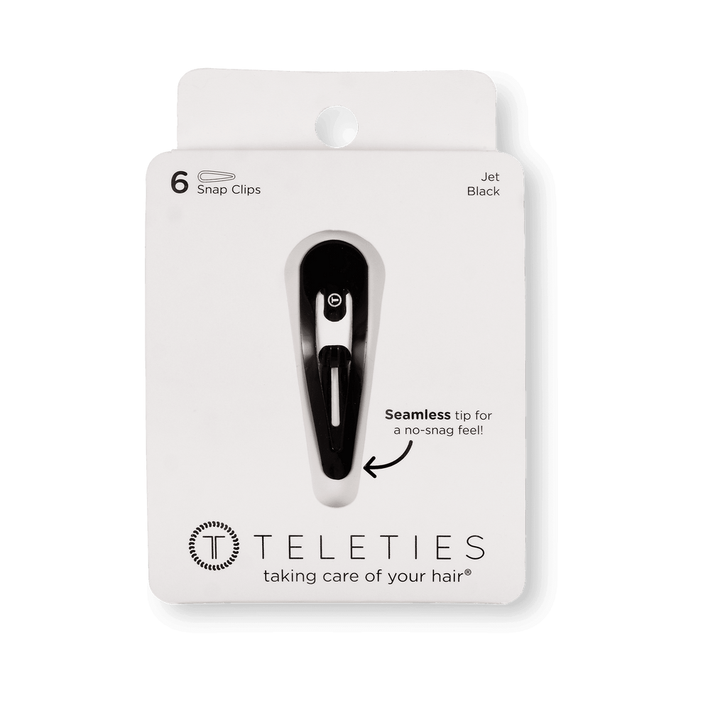 Jet Black Snap Clip (6Ct) - Hair Clips - TELETIES
