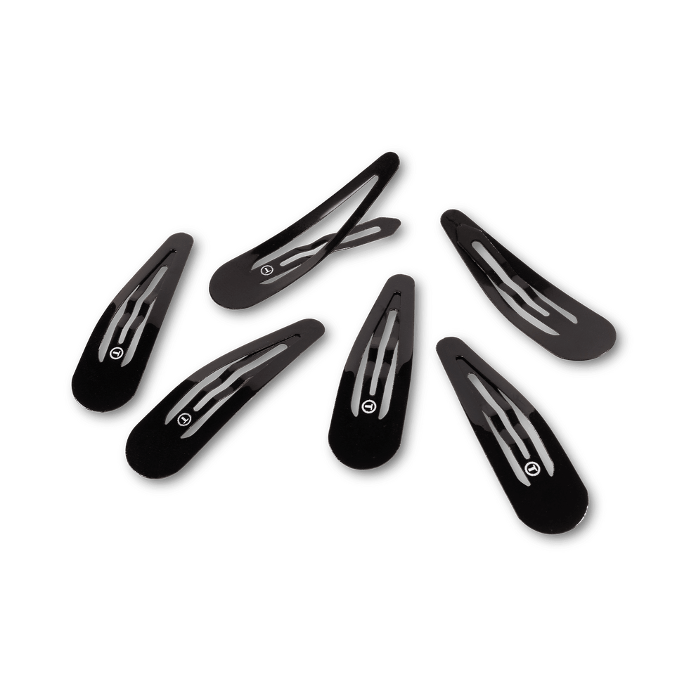 Jet Black Snap Clip (6Ct) - Hair Clips - TELETIES
