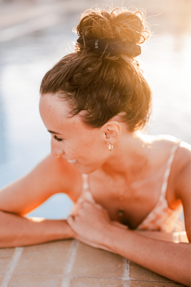 Jet Black Terry Cloth Scrunchie Large