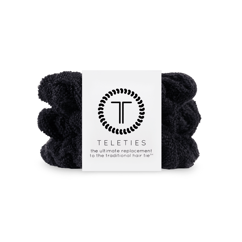 Jet Black Terry Cloth Scrunchie Large