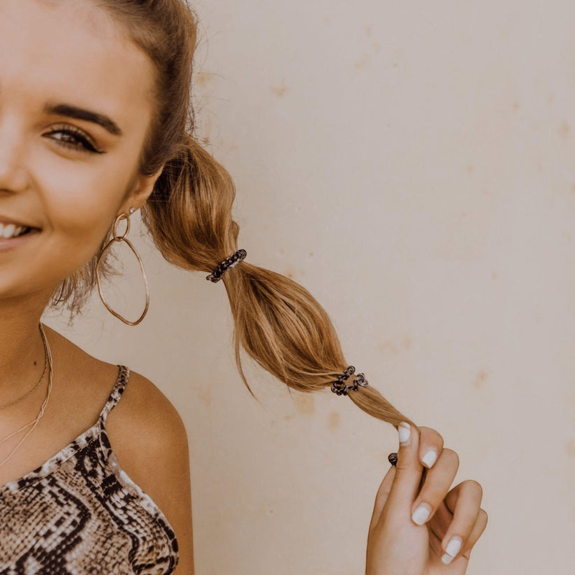 Jet Black Tiny Hair Ties - Hair Ties - TELETIES
