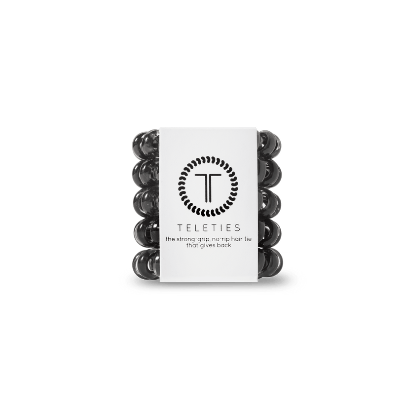 TELETIES - Jet Black Tiny Hair Ties in Black - Tiny - Image 1