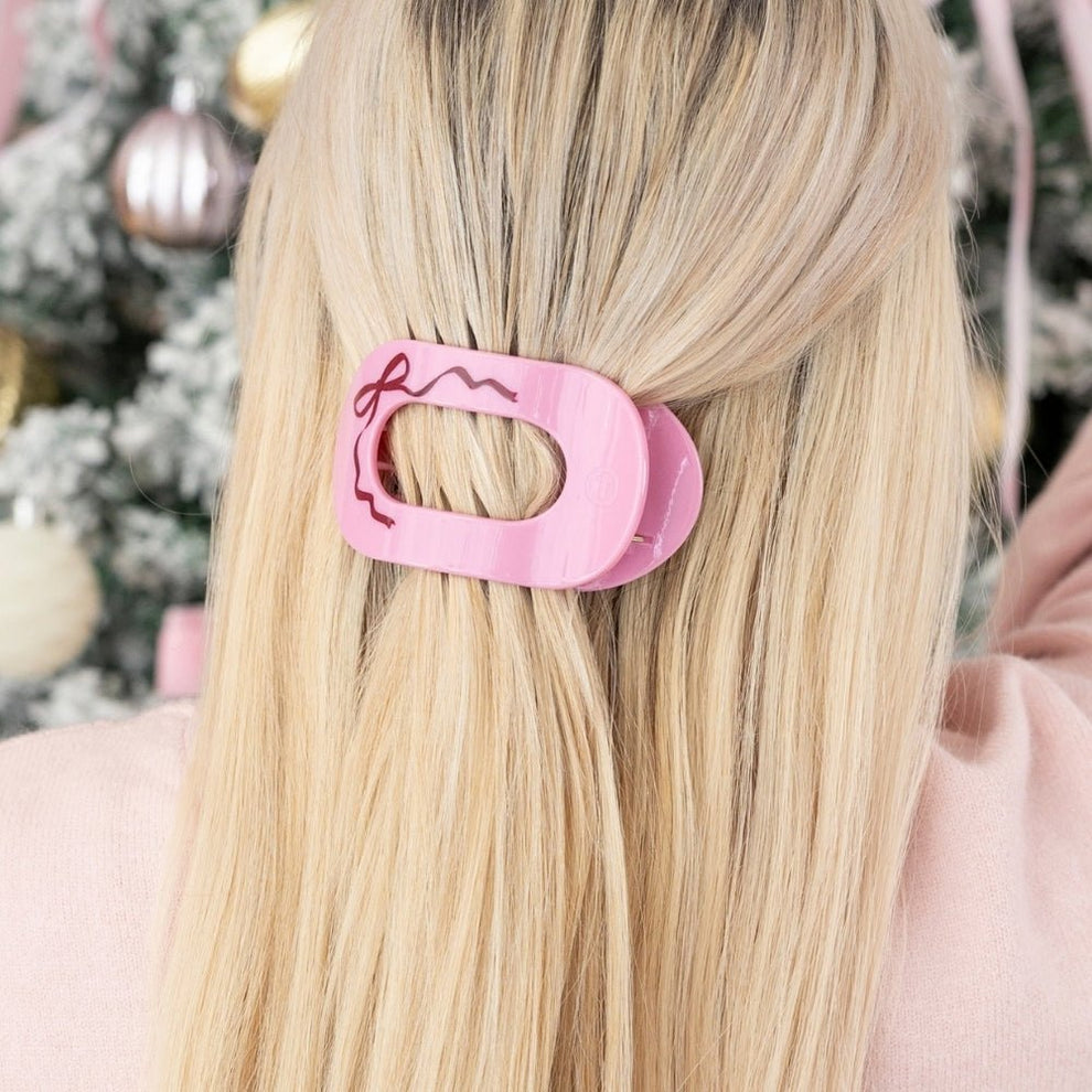 Just Add a Bow Medium Flat Round Hair Clip - Hair Clips - TELETIES
