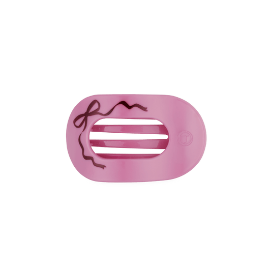 Just Add a Bow Small Flat Round Hair Clip
                in Pink - Small
              