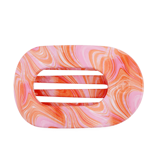 Just Keep Swimming Large Flat Round Hair Clip
                in Orange - Large
              