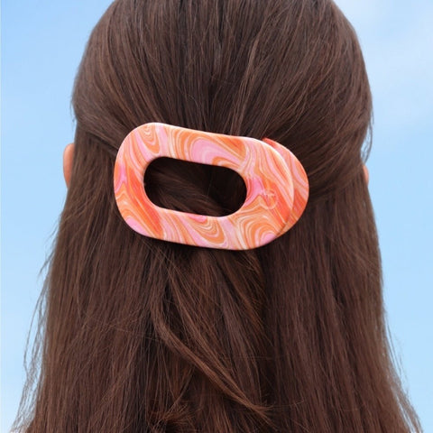 Just Keep Swimming Medium Flat Round Hair Clip
