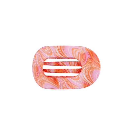 Just Keep Swimming Small Flat Round Hair Clip
                in Orange - Small
              