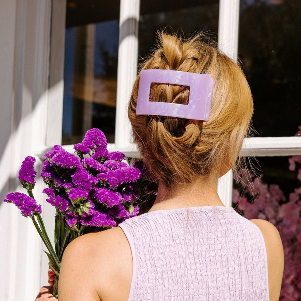 Lavender Mist Large Flat Rectangle Hair Clip - Hair Clips - TELETIES
