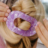 Lavender Mist Large Flat Round Hair Clip - Hair Clips - TELETIES
