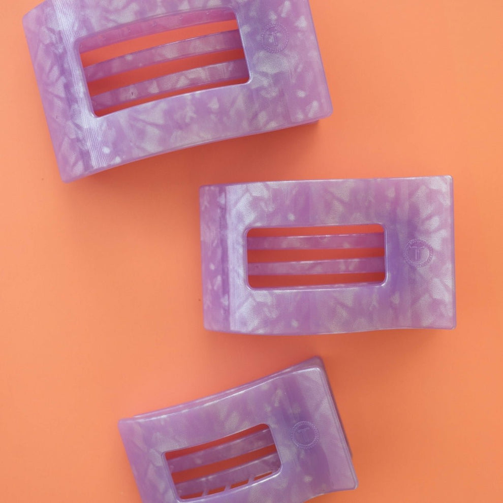 Lavender Mist Medium Flat Rectangle Hair Clip - Hair Clips - TELETIES
