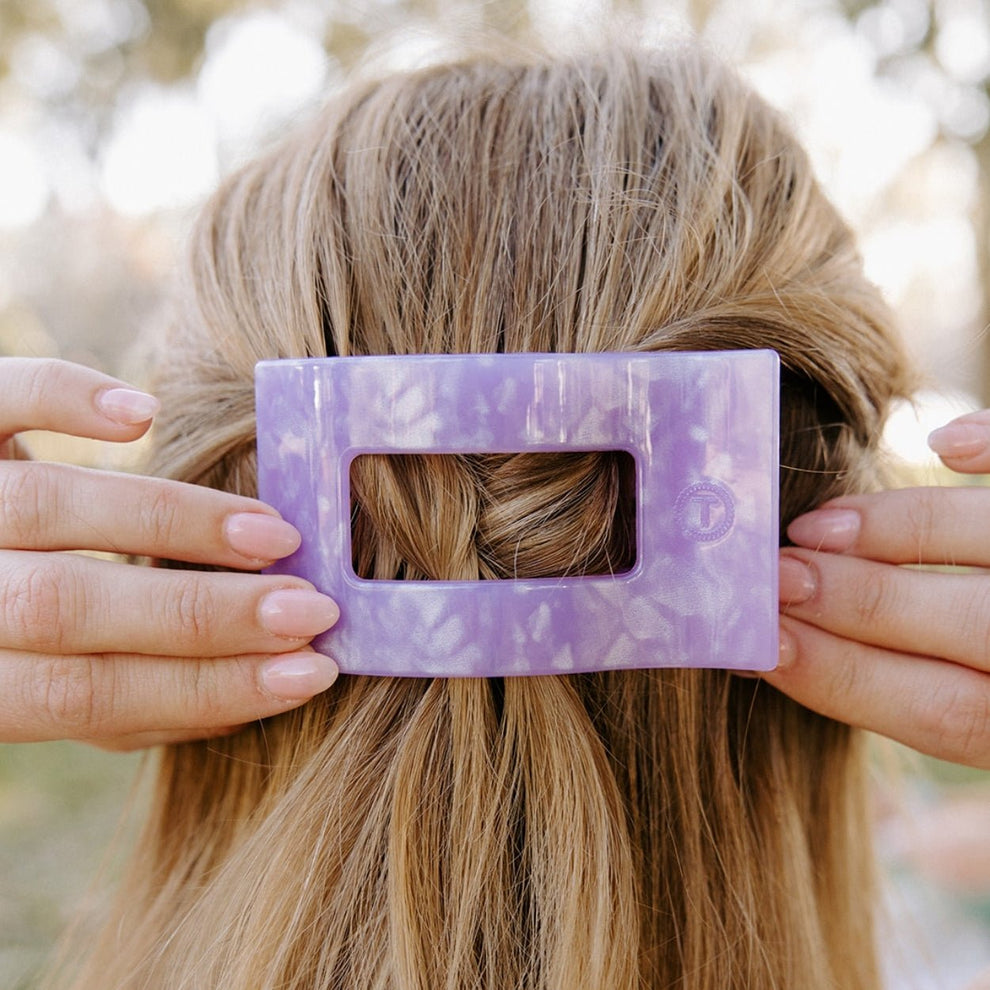 Lavender Mist Medium Flat Rectangle Hair Clip - Hair Clips - TELETIES
