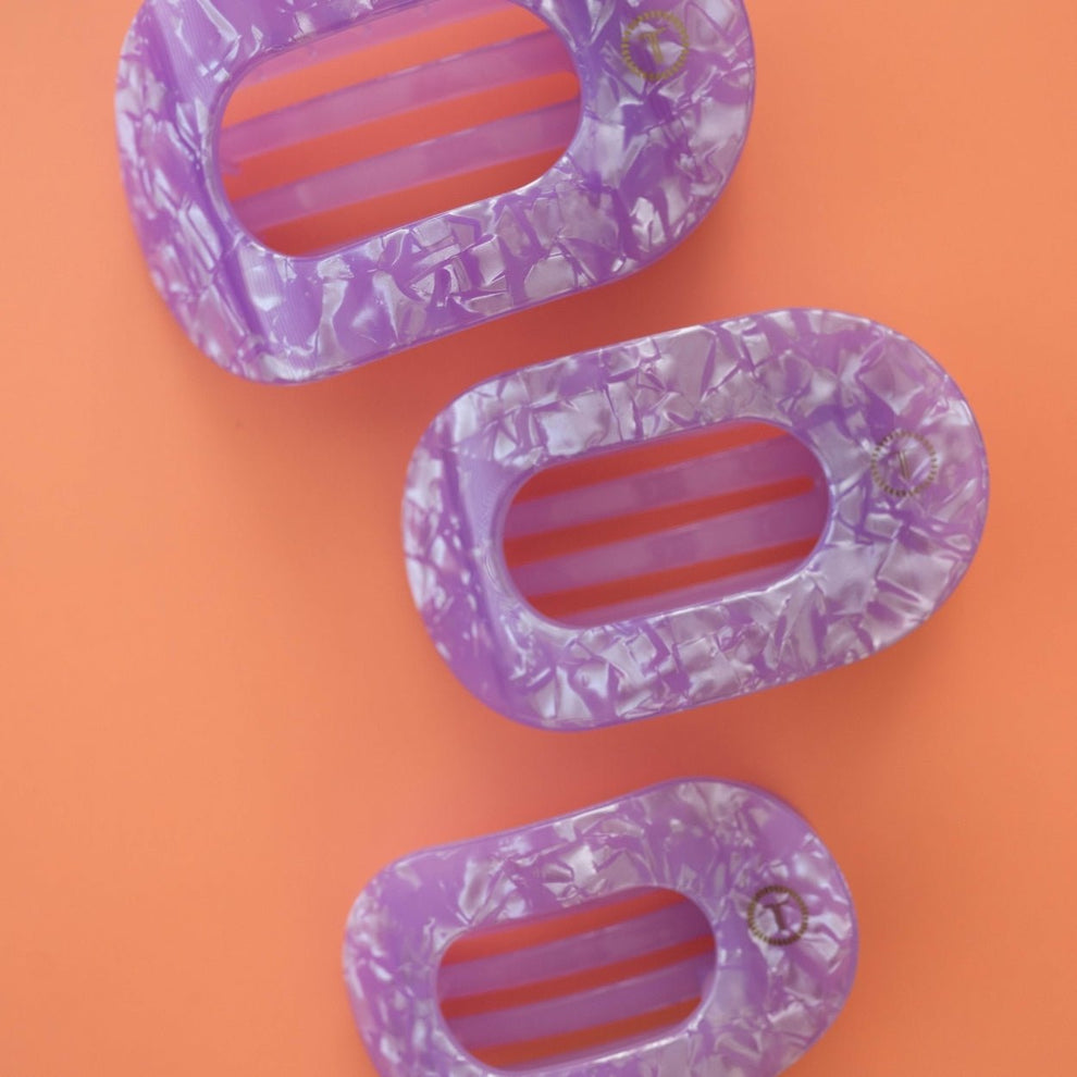 Lavender Mist Medium Flat Round Hair Clip - Hair Clips - TELETIES
