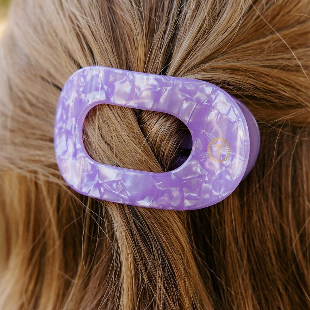Lavender Mist Medium Flat Round Hair Clip - Hair Clips - TELETIES
