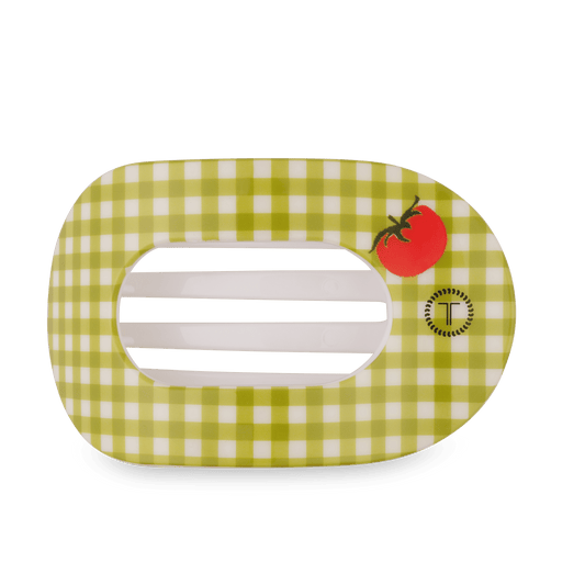 Locally Grown Large Flat Round Hair Clip in Green - Large