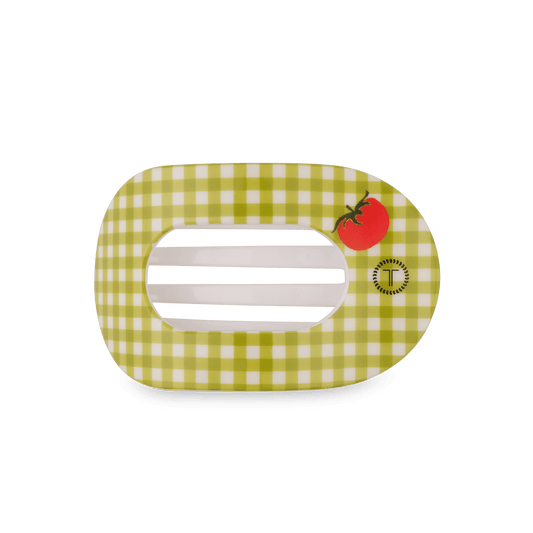 Locally Grown Medium Flat Round Hair Clip in Green - Medium