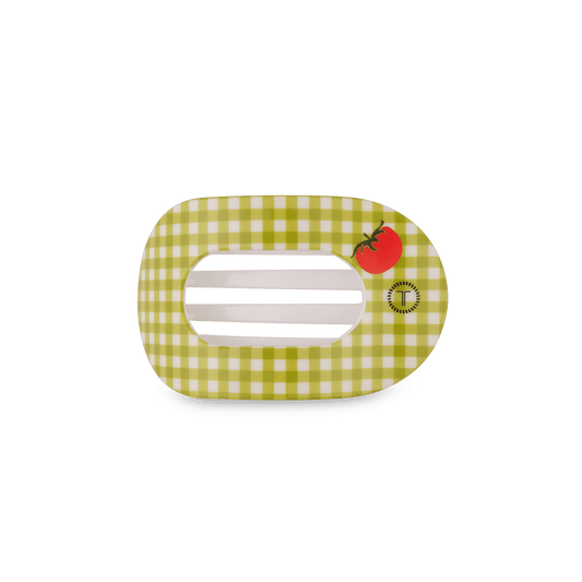 Locally Grown Small Flat Round Hair Clip in Green - Small