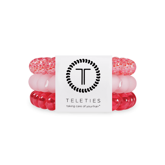 Love You, Mean It! Large Hair Ties in Pink Red - Large