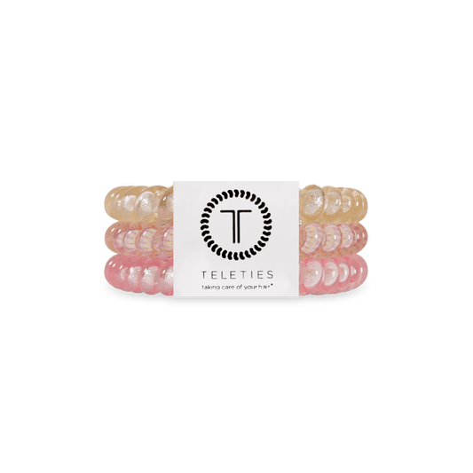 Meadow Mist Small Hair Ties in Pink Yellow Shimmer - Small