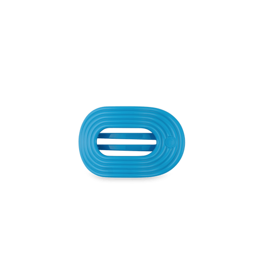 Miami Vice Tiny Flat Round Hair Clip in Blue Neon - Tiny