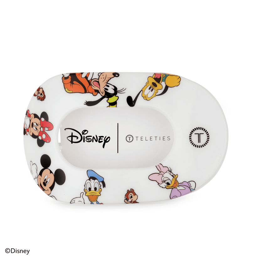TELETIES - Mickey and Friends Large Flat Round Hair Clip in White - Large - Image 2