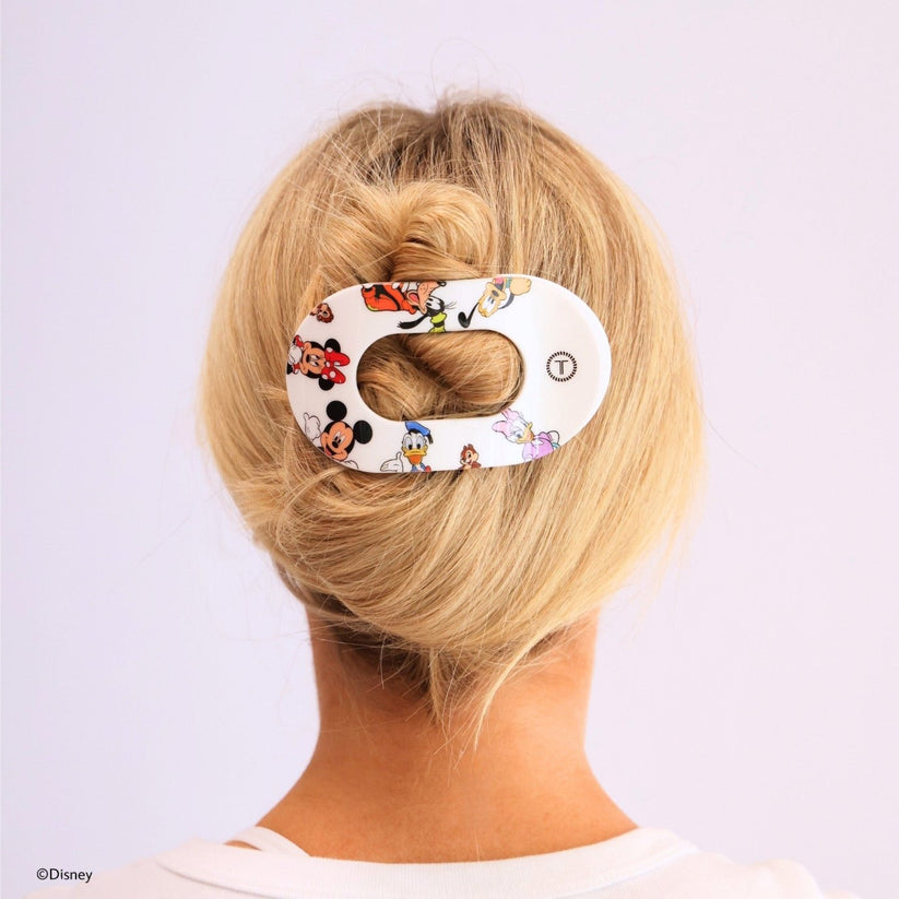 TELETIES - Mickey and Friends Large Flat Round Hair Clip in White - Large - Image 4